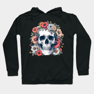 Skull with flowers around Hoodie